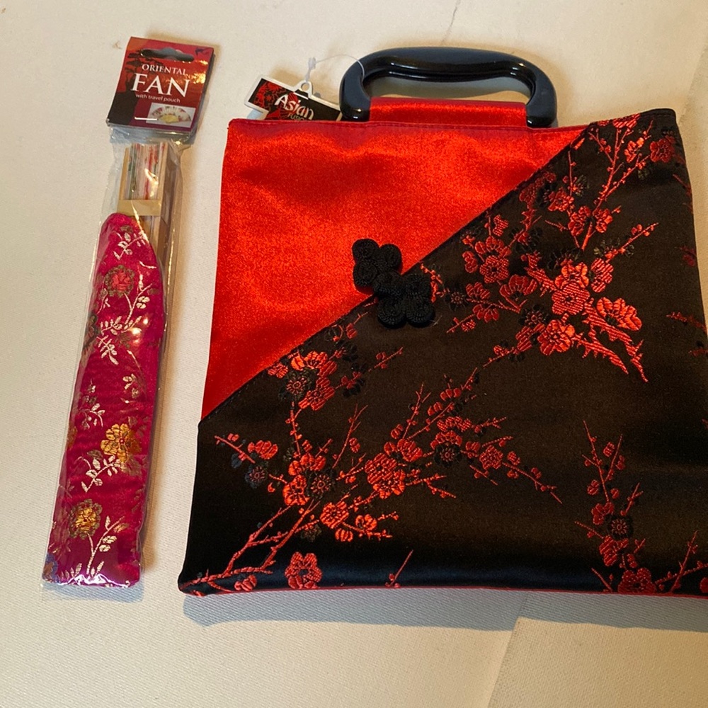 NWT vintage Asian Fusion Red & Black Purse